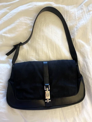 Auténtico Bolso de Hombro GUCCI Jackie O Negro Nylon y Cuero 0013346 Foto 1 de 4