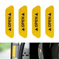 4x Reflective Car Door Sticker Tape Safety Open Warning Reflector Sticker Orange