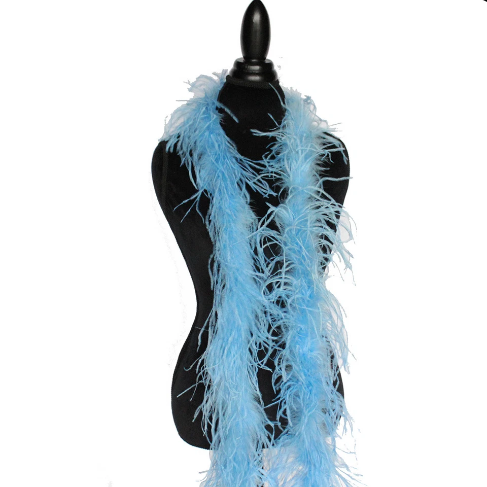 Periwinkle 1ply Ostrich Feather Boa Scarf Prom Halloween Costumes Dance Decor - Image 1 of 1