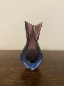 SOMMERSO ZIPFELVASE F.POLI SEGUSO VETRI D´ARTE Murano 1950er Vase Design Glas - Bild 1 von 8