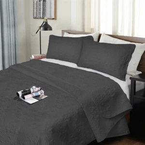 3 Piece Ultrasonic Comforter Set Charcoal by Ramesses - Picture 1 of 4