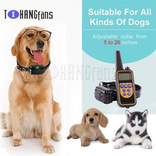 Dog Shock Collar w/ Remote Waterproof Electric For Large Yard Pet Training ATF