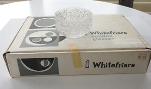 6 vasos de helado nuevos en caja MCM modernos Whitefriars Reino Unido cristal glaciar M143 - Imagen 1 de 7