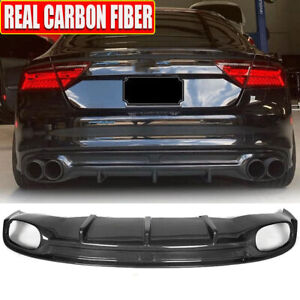 Rear Bumper Lip Diffuser Bodykit REAL CARBON Fit for Audi A7 S-Line S7 2011-14