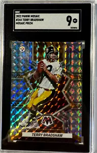 Terry Bradshaw 2022 Mosaic /10 Gold Prizm SGC 9 #244 Pittsburgh Steelers - Picture 1 of 2