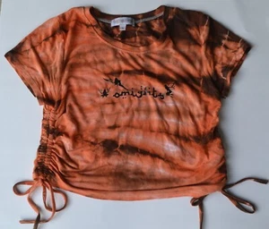 Top O-Mighty Fairyland Tye Dye cordino tagliato arancione/nero taglia small - Foto 1 di 3