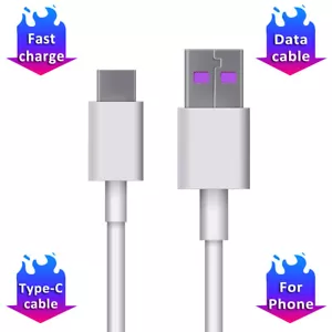 USB C To Type C Fast Charging 5A Cable 1m Mobile Phone Data Cord Samsung Xiaomi - Picture 1 of 12