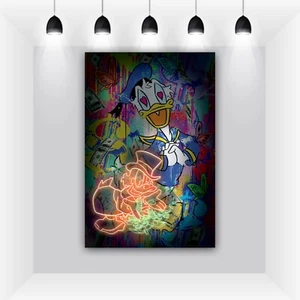 Scrooge McDuck Banksy Canvas Wall Art, Graffiti Art, Alec Monopoly, Money Art - Picture 1 of 4