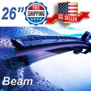 26" Inch Wiper Blades All Season Bracketless Windshield Narrow PTB Beam Style - Picture 1 of 6