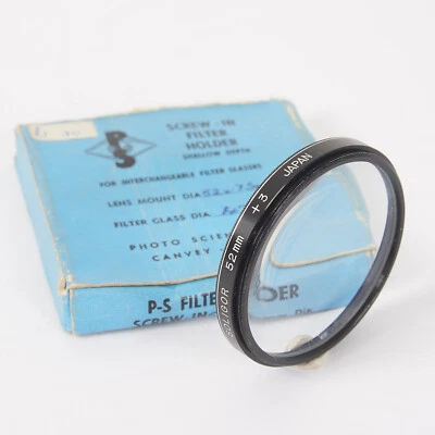 SOLIGOR 52mm +3 CLOSE-UP GLASS FILTER IN ITS BOX #AB330 - Image 1 of 2
