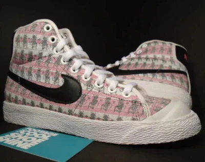 2007 NIKE SB ALL COURT PREMIUM BLAZER MID WHITE BLACK FLAMINGO PINK PURPLE 5.5 4 - Image 1 of 4