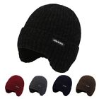 Fleece-Lined Ear Protection Cap Windproof Beanies Hat Knitted Hat  Outdoor