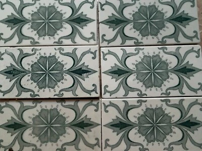 90cm 6x ANTIKE JUGENDSTIL FLIESE KACHEL UM 1910 BORDÜRE KERAMIK FLIESENBORDÜRE - Bild 1 von 4