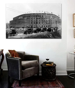 Yankee Stadium 1920's Canvas Print 36 x 24 Yankee Stadium Black and White - Picture 1 of 2