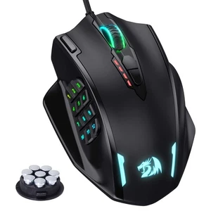 M908 Impact RGB LED MMO Gaming Mouse with 12 Side Buttons, Optical Wired Ergo... - Picture 1 of 9