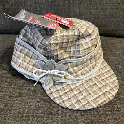 Gorra de lana Stormy Kromer pétalos empujador sombrero invierno gris a cuadros talla 7 1/8 flor nueva con etiquetas Foto 1 de 4