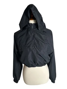 Chaqueta cortavientos Forever21 mediana recortada con capucha ligera Y2K retro - Imagen 1 de 10