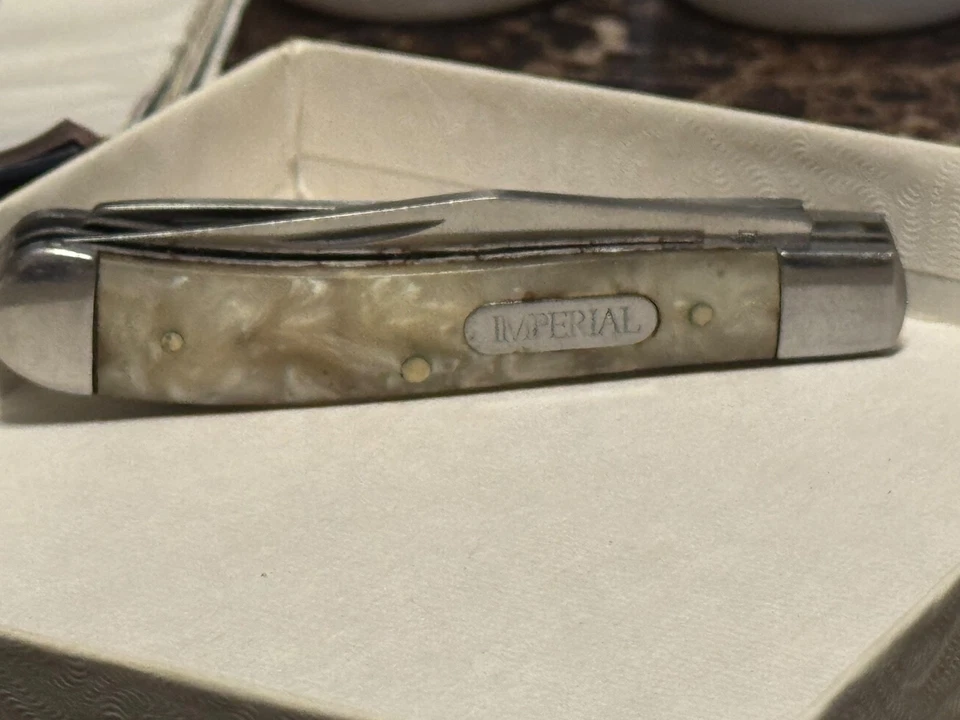 Navaja de bolsillo plegable Schrade Imperial Cracked Ice Canoe de 3 hojas Foto 1 de 2