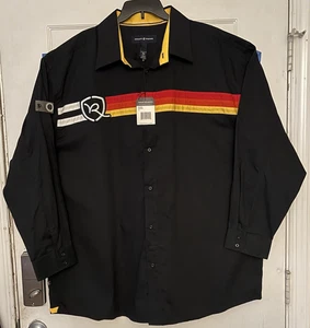 Rocawear Men's 4XL Long Sleeve Black Button Up Shirt Vintage Y2K - Picture 1 of 9