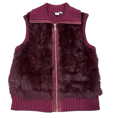 Chaleco de gamuza de piel genuina Máxima de cuero Wilson vintage Y2K borgoña con cremallera talla L Foto 1 de 4