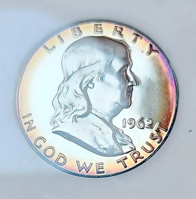1962-P Franklin Half Dollar 50c MS69 100% Toned Certified  - Image 1 of 4