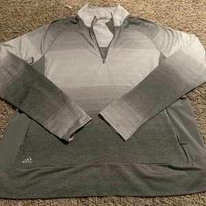 Adidas Aeroready 1/4 Zip Long Sleeve Active Pullover Zip Pockets Gray Size XL - Picture 1 of 6