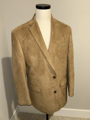 Blazer Chaps 44R Para Hombre Tostado Caqui Gamuza Look 2 Botones Forro Completo Paisley Foto 1 de 4