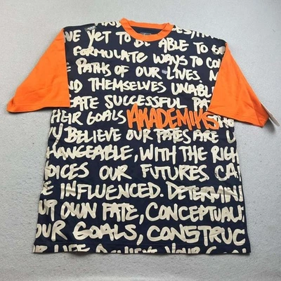 VTG Akademiks Shirt Mens XL Blue  Cotton Crew Neck Short Sleeves Y2K Tee NWT - Image 1 of 4