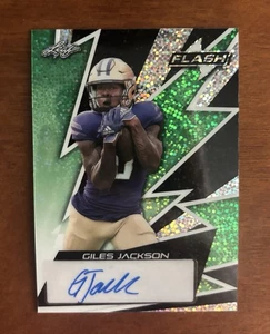 2024 Leaf Flash Giles Jackson Green Rookie Auto /5 Washington Huskies #F-GJ1 - Bild 1 von 2