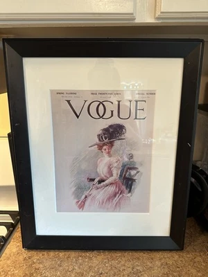 Vintage Framed Vogue Magazine Cover Print – April 16, 1908 - Image 1 of 2