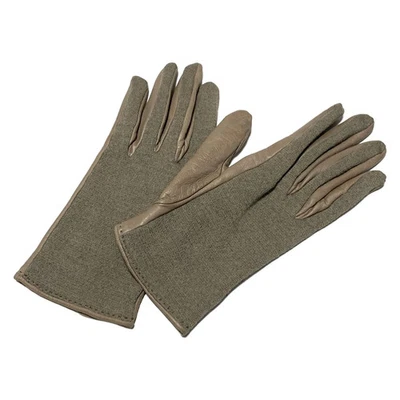 Auth HERMES - Brown Leather Wool Women's Gloves - Image 1 of 4