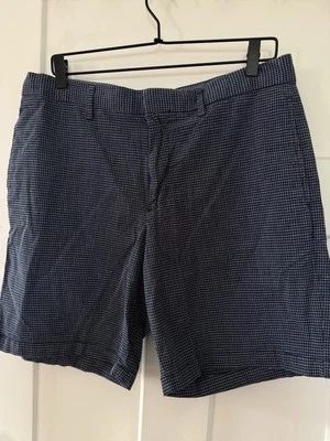 Banana Republic Aiden Club короткие для взрослых 34 синие клетчатые эластичные мужские летние - Изображение 1 из 4