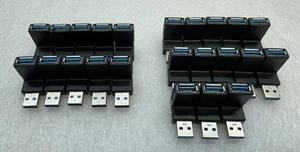Lote de 23 adaptadores USB 3.0 tipo A convertidor de 90 grados USB ángulo recto - Imagen 1 de 3