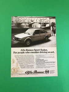 ALFA ROMEO SPORT SEDAN ORIGINAL VINTAGE PRINT AD ADVERTISEMENT - Picture 1 of 1