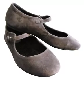 Born 8 Dark Grey Arnor Style Suede Mary Jane Flat Shoes Comfort - Picture 1 of 4
