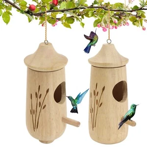 3Pack Wooden Hummingbird Houses for Outside Nesting Garden Window Bird Houses - Picture 1 of 7