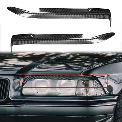 Pegatina de fibra de carbono para cubierta de faros cejas párpados para BMW E36 1992-98 Foto 1 de 4