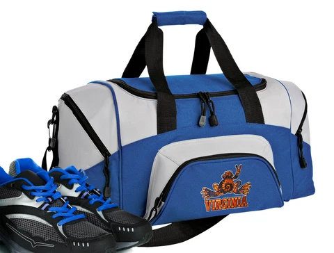 SMALL University of Virginia Peace Frogs GYM BAG UVA Peace Frog Duffel Overnight Cover