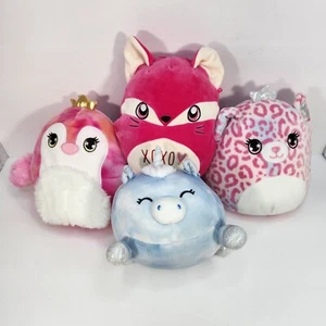 Lot of 4 SQUISHMALLOW 8" Plush Kelly Toys Brandi, Fifi, Happy Pig, Pink Penguin - Picture 1 of 10