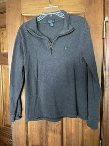 Polo Ralph Lauren 1/4 Zip Boys Youth Large (14-16) Long Sleeve Gray EUC - Picture 1 of 4