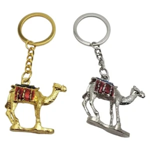 Camel Keychain Souvenir Key Ring Travel Tourist United Arab Emirates Set of 2 - Picture 1 of 5