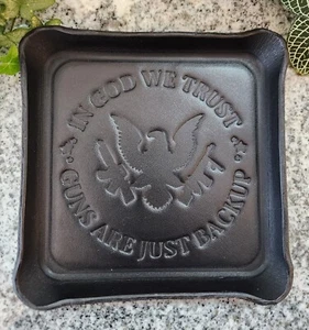 leather valet tray, embossed 8 oz black leather catchall tray, organizer tray. - Picture 1 of 5