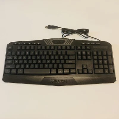 Redragon S101-3 RGB Backlit Wired USB Gaming Keyboard Only Black No Mouse Tested - Image 1 of 4
