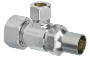 NEW Brass Craft SCR19X C Compression Multi-Turn Angle Stop 1/2" x 3/8" O.D. - Picture 1 of 5