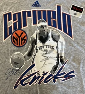 Adidas Youth Medium New York Knicks NBA Carmelo Anthony T Shirt NWOT - Picture 1 of 5