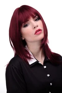 Perücke Damenperücke Frauen Rot Granatrot glatt schulterlang Pony 50cm 3003-39 - Bild 1 von 5