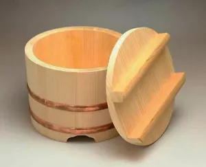 Holz Reisglas Ohitsu Art von Kansai große Größe Sawara Zypresse Made in Japan - Bild 1 von 3