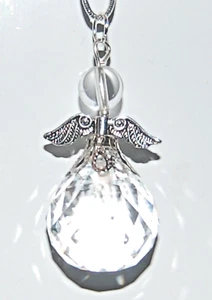 Hermoso Dije de Decoración de Árbol de Navidad Ángel Guardián Cristal Atrapasol Feng Sui - Imagen 1 de 1