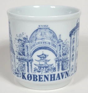Kobenhavn Porcelain Cup Mug Scandinavian Travel Souvenir, Delft Blue, Copenhagen - Picture 1 of 7
