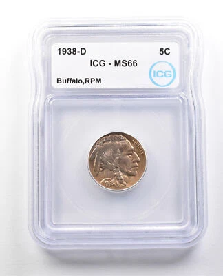 1938-D Indian Head Buffalo Nickel RPM MS66 ICG *1382 - Image 1 of 3